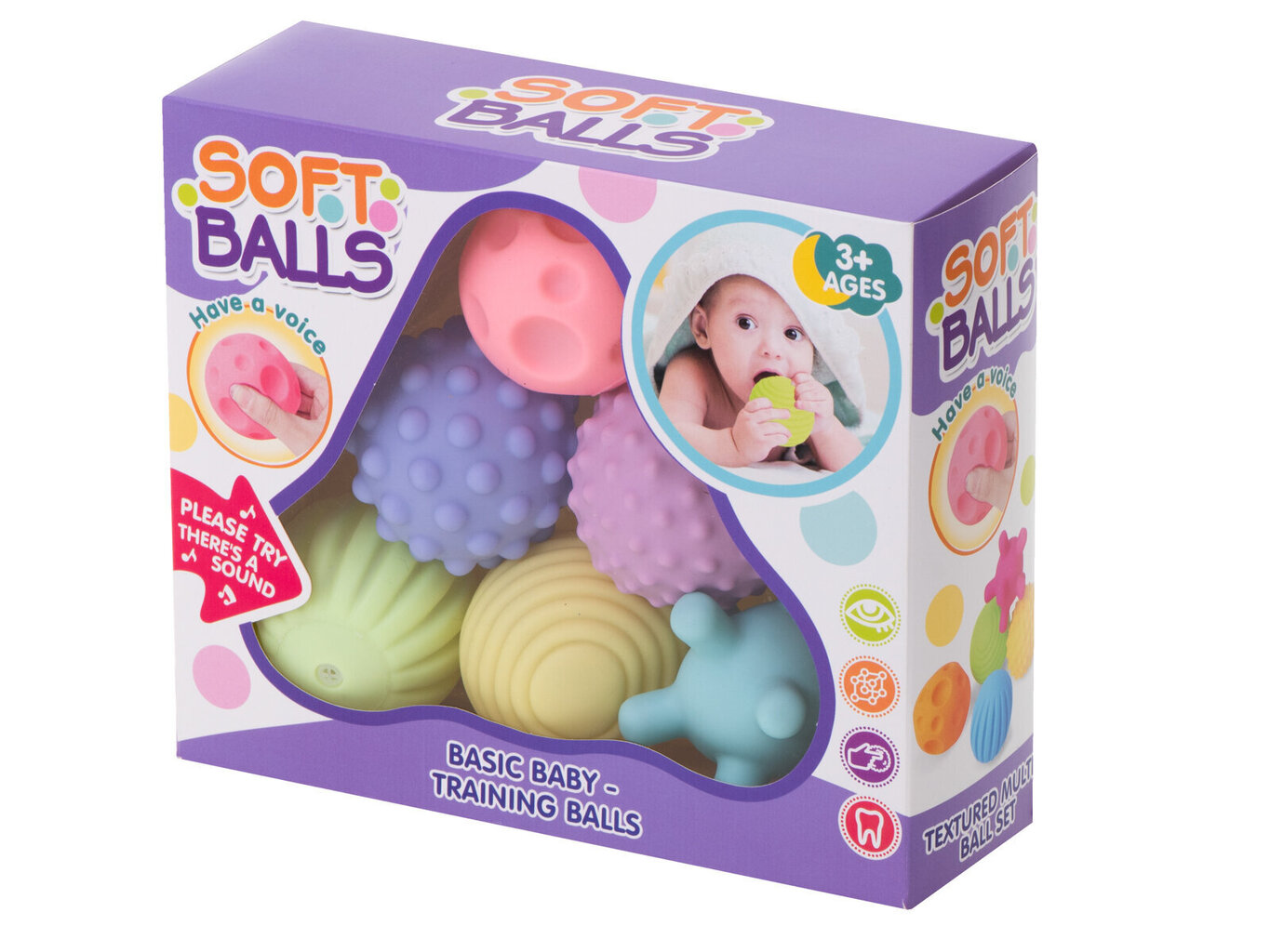 Puutepallid, pastelsed värvid цена и информация | Imikute mänguasjad | kaup24.ee