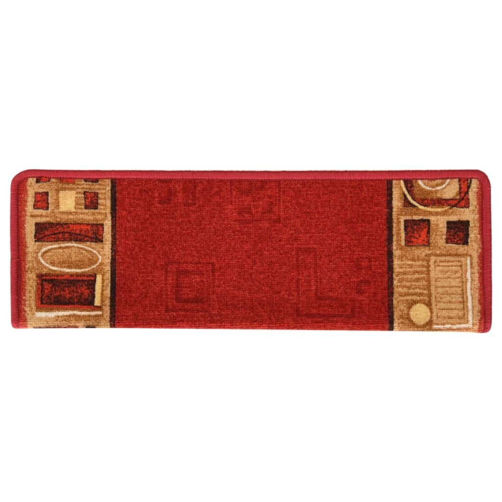 vidaXL isekleepuv trepivaip 15 tk, 65 x 25 cm, punane hind ja info | Vaibad | kaup24.ee