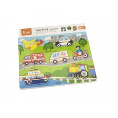 Деревянные головоломки с автомобилями и звуками Viga Toys цена и информация | Развивающие игрушки и игры | kaup24.ee
