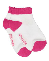 Tüdrukute sokid Gulliver, valge-roosa, 14*16 cm hind ja info | Tüdrukute sukkpüksid ja sokid | kaup24.ee