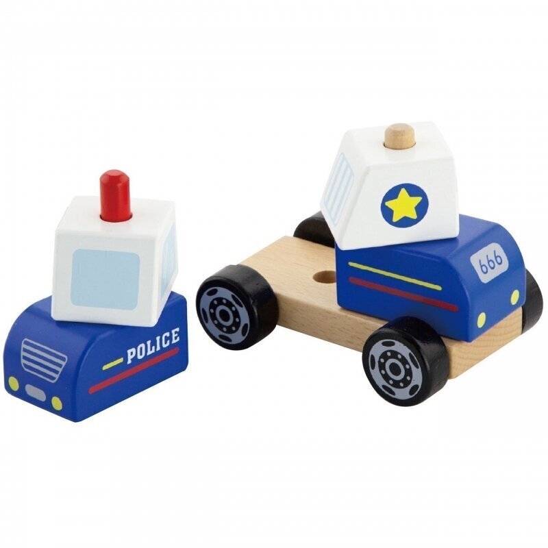 Puidust klotsid - Politseiauto Viga hind ja info | Arendavad mänguasjad | kaup24.ee