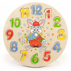 Деревянные часы Viga Toys цена и информация | Развивающие игрушки | kaup24.ee