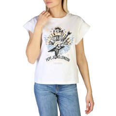 Naiste T-särk Pepe Jeans CAROLINEPL505158WHITE, valge цена и информация | Женские футболки | kaup24.ee