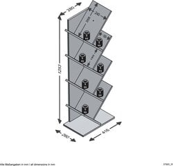 FMD Lumarko Seisev, geomeetriline raamaturiiul, valge! цена и информация | Полки | kaup24.ee