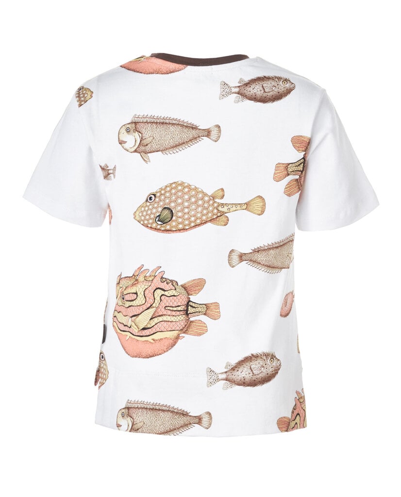 Poiste T-särk kaunistusega „Võõrad kalad“ Gulliver, valge, 104*56*51 cm цена и информация | Poiste särgid | kaup24.ee