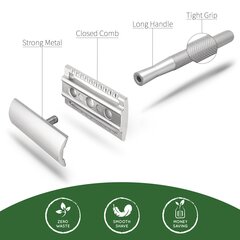 Korduvkasutatav metallist raseerija (roosakas kuldne), Bambaw hind ja info | Raseerimisvahendid | kaup24.ee