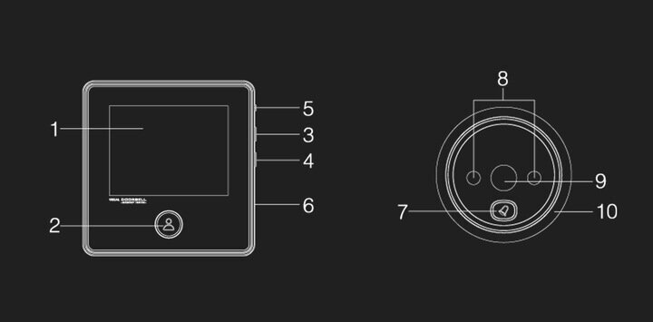 Uksekell kaamera ja 2,8-tollise LCD-ekraaniga цена и информация | Uksekellad, uksesilmad | kaup24.ee