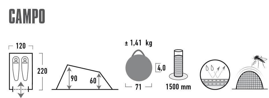 High Peak PopUp telk Campo, kamuflaaž hind ja info | Telgid | kaup24.ee