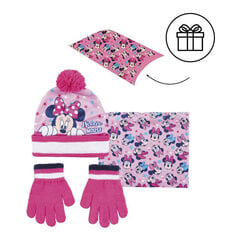 Шапка, перчатки и хомут на шею Minnie Mouse, розовый цвет цена и информация | Шапки, перчатки, шарфы для девочек | kaup24.ee