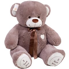 Плюшевый медведь "I love you" 150 см Серо-коричневый цена и информация | Мягкие игрушки | kaup24.ee