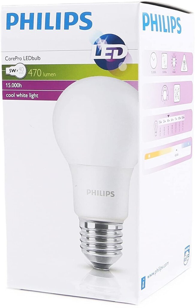 Led Pirn Philips Corepro, 5 W, A60, E27 цена и информация | Lambipirnid, lambid | kaup24.ee