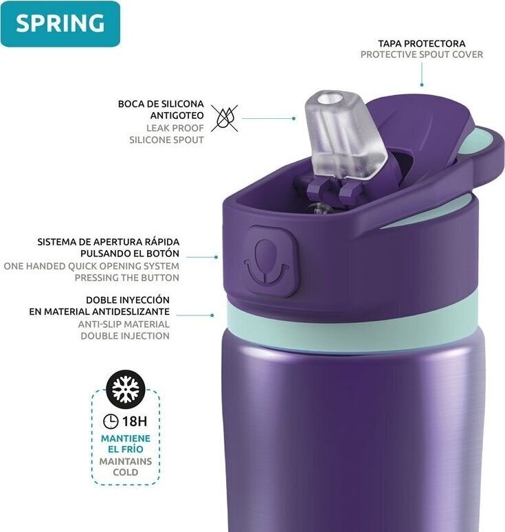 Quokka Spring tumesinine igapäevane pudel 600ml hind ja info | Joogipudelid | kaup24.ee