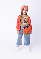 Шапка оранжевая с принтом для девочек «Gulliver», 50 cm цена и информация | Шапки, перчатки, шарфы для девочек | kaup24.ee