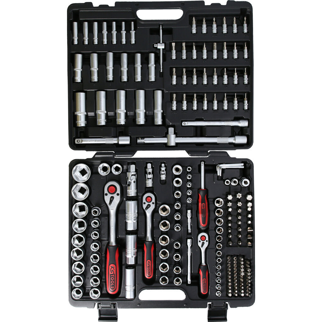 Tööriistakomplekt 1/4 + 3/8 + 1/2 '' 195 tk., KS Tools цена и информация | Käsitööriistad | kaup24.ee