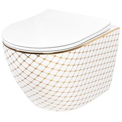 WC-pott REA Carlos Flat Diamond, White/Gold цена и информация | Унитазы | kaup24.ee