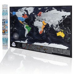 Стираемая карта мира «Black Gold» - 70x50cm цена и информация | Карты мира | kaup24.ee