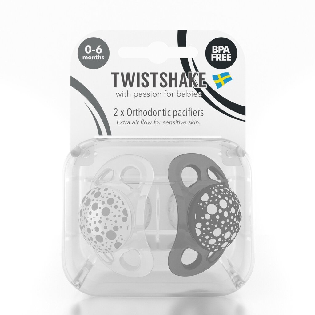 Lutt Twistshake, 0-6 kuud, 2tk, must/valge цена и информация | Lutid | kaup24.ee