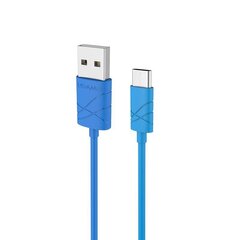 Usamsi U-GEE universaalne C-tüüpi silikoonist USB-andme- ja laadimiskaabel 1 m sinine hind ja info | Mobiiltelefonide kaablid | kaup24.ee