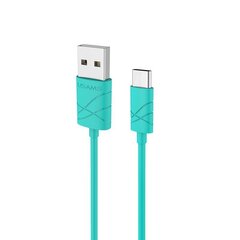 Usamsi U-GEE universaalne C-tüüpi silikoonist USB-andme- ja laadimiskaabel, 1 m roheline hind ja info | Mobiiltelefonide kaablid | kaup24.ee