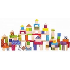 Puidust värviliste klotside komplekt ämbris 100 tk, Viga hind ja info | Arendavad mänguasjad | kaup24.ee