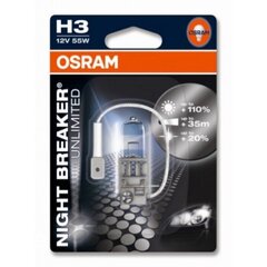 Pirn Osram H3 55W 12V PK22S FS1 цена и информация | Автомобильные лампочки | kaup24.ee