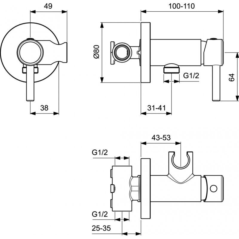 Sisseehitatud bideesegisti Ideal Standard A5809AA hind ja info | Vannitoa segistid | kaup24.ee