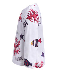 Gulliveri T-särk tüdrukutele ornamentiga "Ookeani elanikud", valge hind ja info | Tüdrukute särgid | kaup24.ee