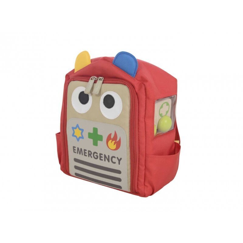 Laste puidust tuletõrjuja komplekt seljakotis, Masterkidz hind ja info | Poiste mänguasjad | kaup24.ee