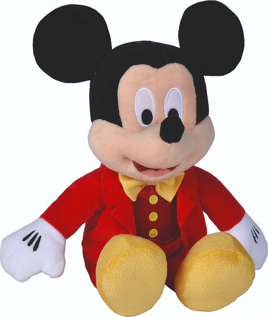 Plüüsist mänguasi - Kangelane - Miki Hiir läikiva punase smokinguga 25cm - Simba Disney цена и информация | Pehmed mänguasjad | kaup24.ee