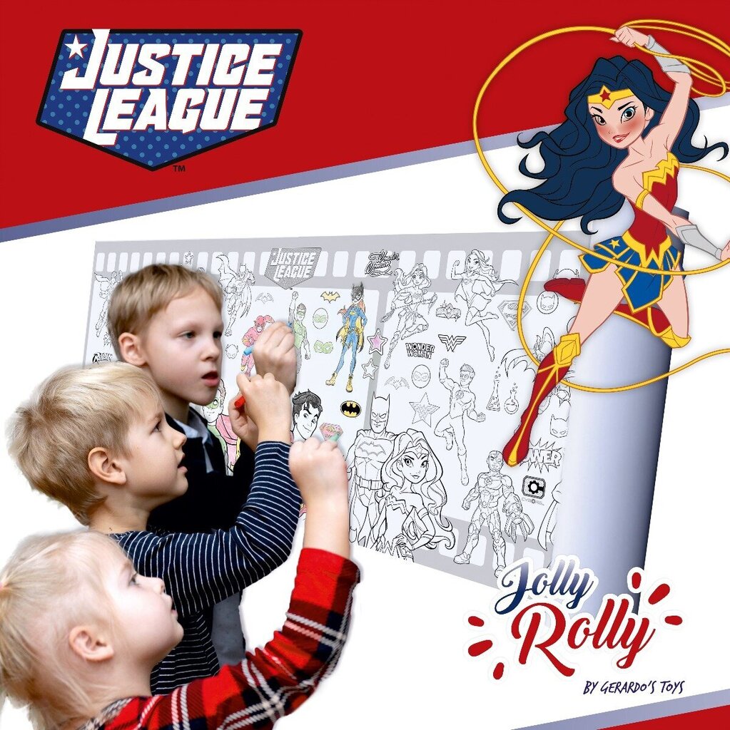 Gerardo's Toys kleebitav värvimispaber rullis Jolly Rolly, Justice League цена и информация | Kunstitarbed, voolimise tarvikud | kaup24.ee