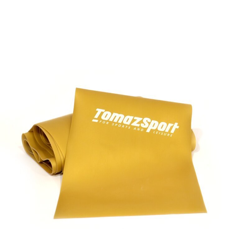Treeningkumm Tomaz Sport Max 200x15x0,65cm Kuldne 30-40lbs hind ja info | Treeningkummid | kaup24.ee