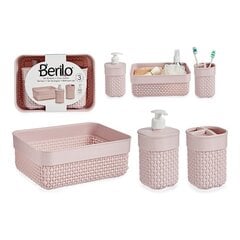 Набор для ванной, розовый пластик (3 шт) цена и информация | Аксессуары для ванной комнаты | kaup24.ee