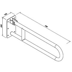 Складной поручень FANECO для инвалидов 700мм цена и информация | Оборудование для людей с особыми потребностями | kaup24.ee