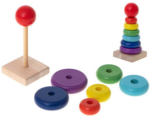 Puidust sorteerija - püramiid (13 cm) hind ja info | Arendavad mänguasjad | kaup24.ee