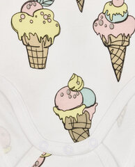 Белое боди с орнаментом "Мороженое" для девочек «Gulliver» цена и информация | Бодики, распашонки | kaup24.ee