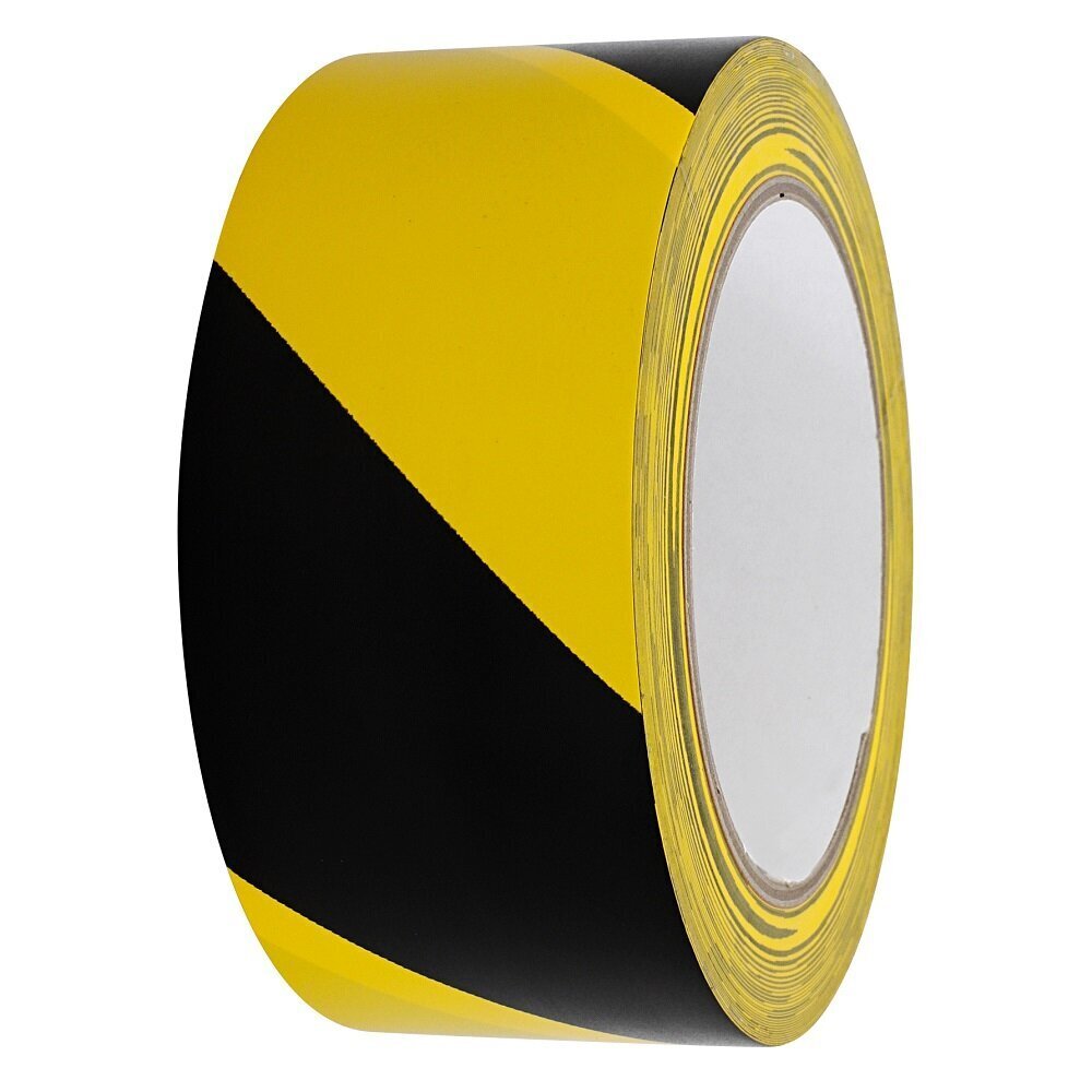 Signaalteip PVC 50mm x 33m, must/kollane hind ja info | Isolatsiooni- ja tihendus pakkematerjal | kaup24.ee