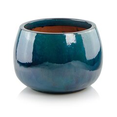 Керамический вазон Glazed, круглый, бирюзовый, 47 x 31(A) см цена и информация | Вазоны | kaup24.ee