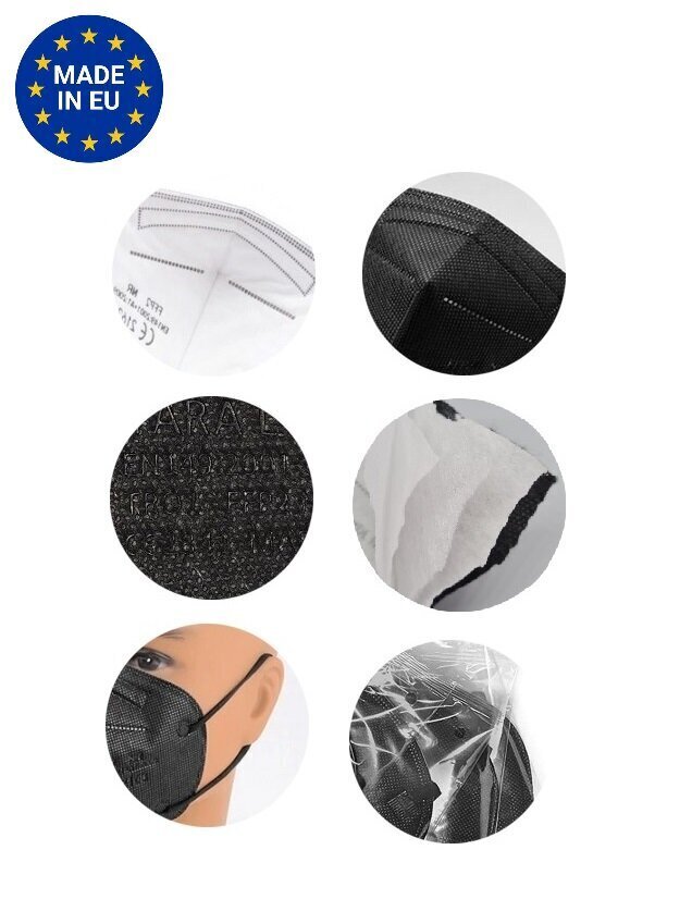 Respiraator Mask EU FFP2, must цена и информация | Esmaabi | kaup24.ee