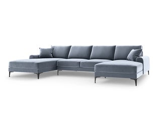 Pehme nurgadiivan Mazzini Sofas Madara 6S, helesinine/must цена и информация | Угловые диваны | kaup24.ee