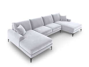 Pehme nurgadiivan Mazzini Sofas Madara 6S, helehall/must цена и информация | Угловые диваны | kaup24.ee