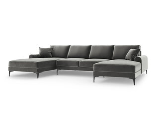 Pehme nurgadiivan Mazzini Sofas Madara 6S, hall/must цена и информация | Угловые диваны | kaup24.ee