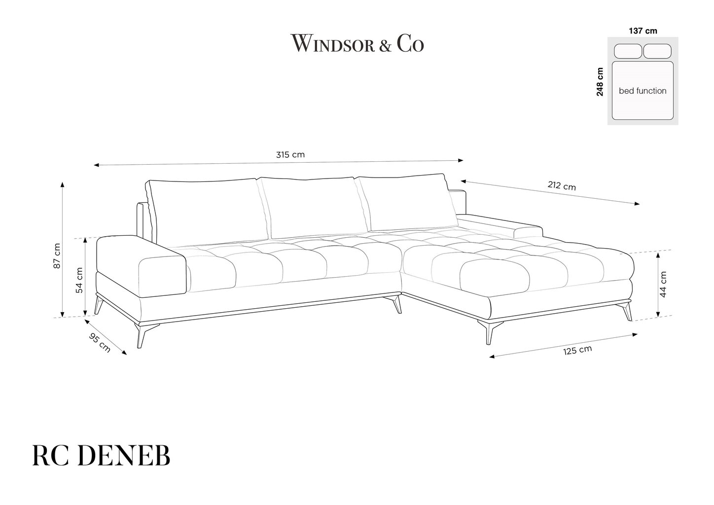 Pehme nurgadiivan Windsor and Co Deneb 5S, helehall hind ja info | Nurgadiivanid ja nurgadiivanvoodid | kaup24.ee