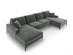 Pehme nurgadiivan Mazzini Sofas Madara 6S, tumehall/must цена и информация | Угловые диваны | kaup24.ee