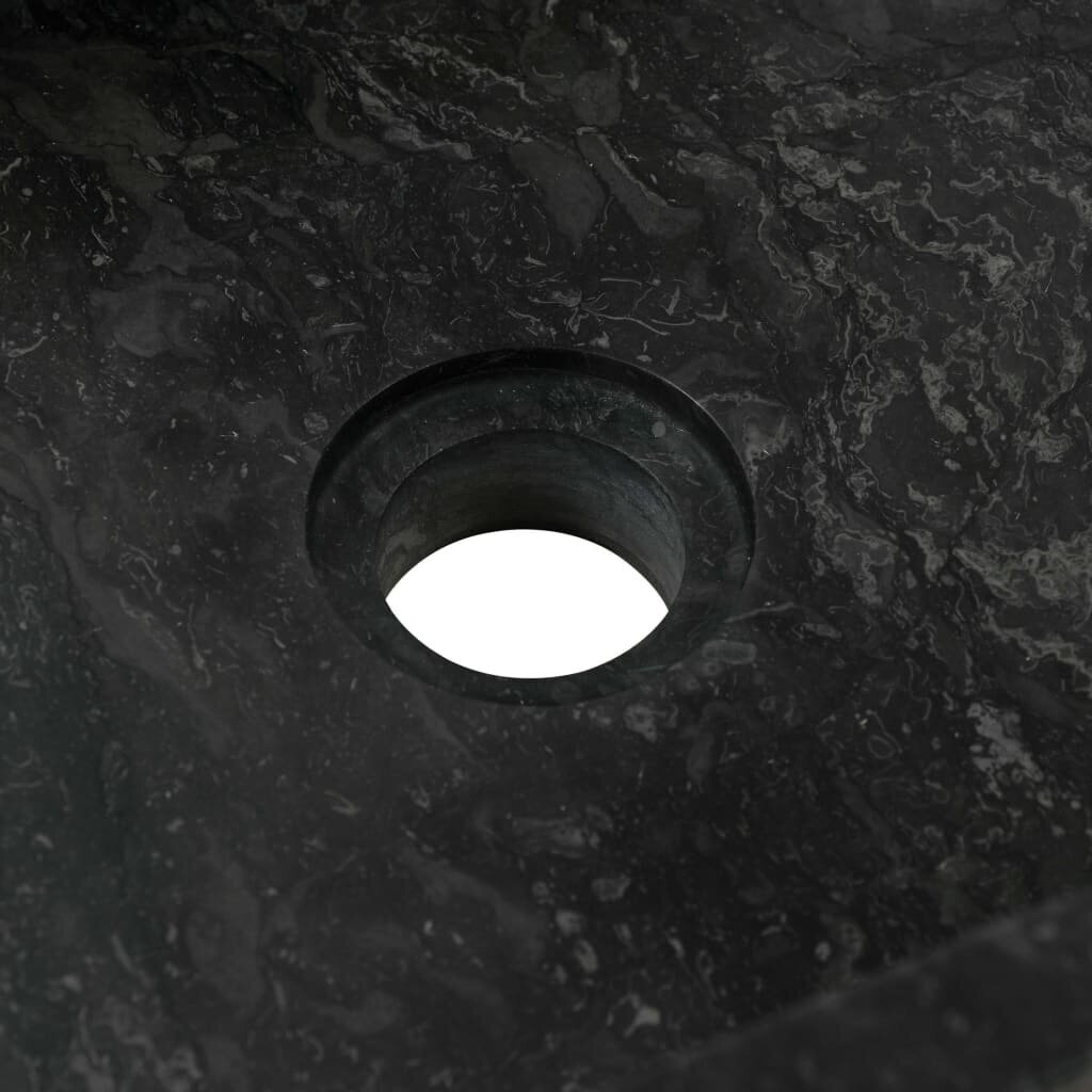 vidaXL vannitoakapp, tiikpuu, valamutega, marmor, must цена и информация | Vannitoakapid | kaup24.ee