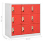 vidaXL lukustatav hoiukapp, helehall ja punane, 90x45x92,5 cm, teras hind ja info | Kapid | kaup24.ee