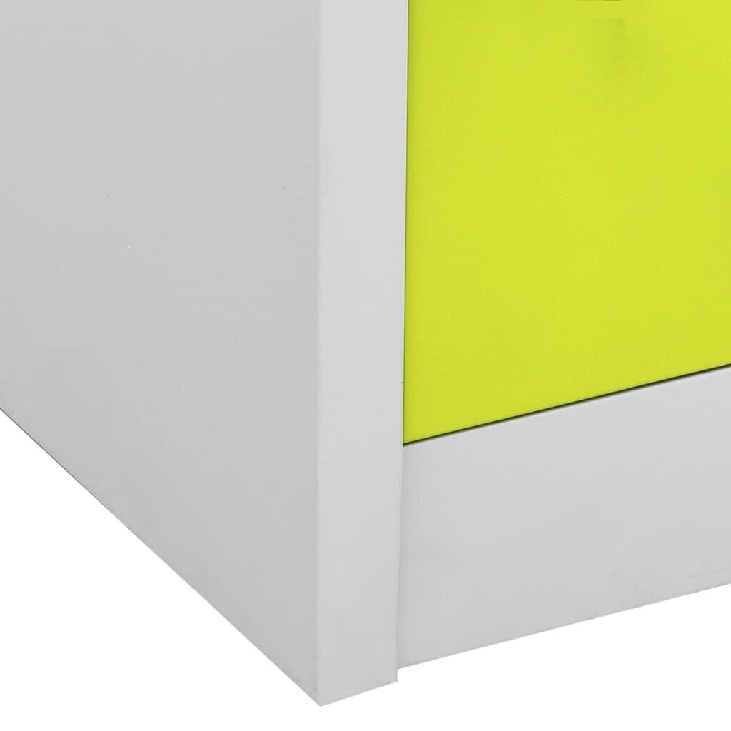 vidaXL lukustatav hoiukapp, helehall ja roheline, 90x45x92,5 cm, teras hind ja info | Kapid | kaup24.ee