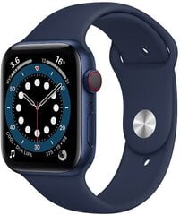 Смарт-часы Apple Watch Series 6 (GPS + Cellular LT, 44mm) Blue Aluminium Case with Deep Navy Sport Band цена и информация | Смарт-часы (smartwatch) | kaup24.ee