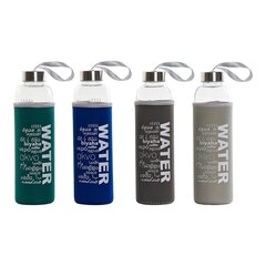 Стеклянная бутылка с неопреновым чехлом DKD Home Decor Water (600 мл) (4 шт) цена и информация | Фляги для воды | kaup24.ee