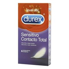 Презервативы Durex Sensitivo Contacto Total Ø 5,2 cм (6 шт) цена и информация | Презервативы | kaup24.ee