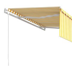 vidaXL automaatne varikatus rulooga, 4,5x3 m, kollane/valge hind ja info | Päikesevarjud, markiisid ja alused | kaup24.ee